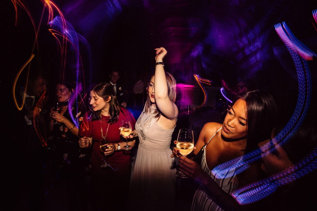 People dancing at a wedding party. 